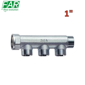 3350 - Collettore 1'' M-F 3 vie componibile interasse 36 mm - FAR