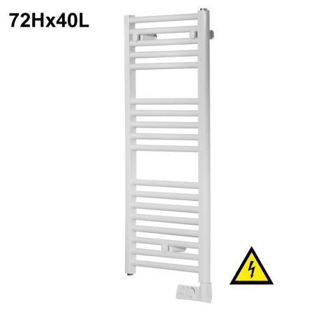 Scaldasalviette CORTINA elettrico bianco cm 72x40 con termostato - termoarredo bagno