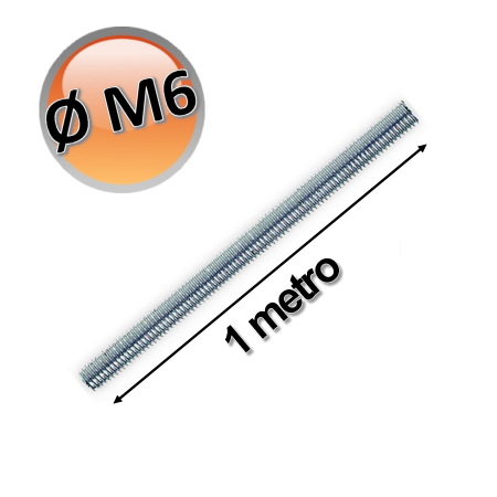 Barra filettata zincata da 1 metro M6 di Ø M6