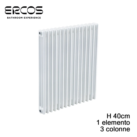 Radiatore tubolare acciaio 3 colonne - H 400 mm Comby Ercos