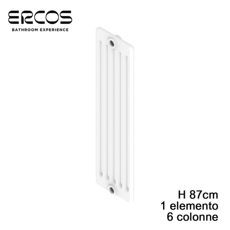 Radiatore tubolare bianco in acciaio 6 colonne - H 870 mm - Comby Ercos