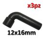 Giunto curva lunga 90° in gomma da 12 a 16 mm collegamento pompa split - confezione 3 pezzi