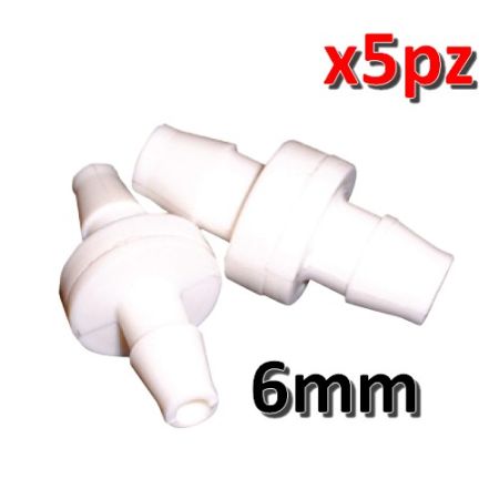 Valvola di non ritorno 6 mm per tubo vinilico pompa condensa - confezione 5 pezzi