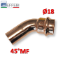 Gomito curva MF 45° Ø 18 mm - rame a pressare UNICO per acqua e gas