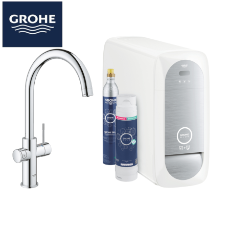 GROHE BLUE HOME MISCELATORE MONOCOMANDO PER LAVELLO CON SISTEMA FILTRANTE DELL'ACQUA STARTER KIT