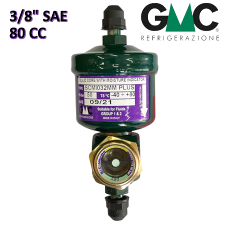 SCMI053MM - FILTRO DISIDRATATORE GMC 3/8'' x 3/8'' 80 cm³ A SETACCIO MOLECOLARE CON INDICATORE DI LIQUIDO E UMIDITÀ