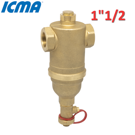 745 | Defangatore 1''1/2 F-F per caldaia dotato di rubinetto di scarico a sfera