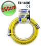 Tubo flessibile in acciaio per gas metano M - F - 150 cm a norma UNI EN 14800