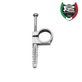 Collare fermatubo per tubazioni da Ø 10mm con tassello, in nylon, con vite in ferro zincato