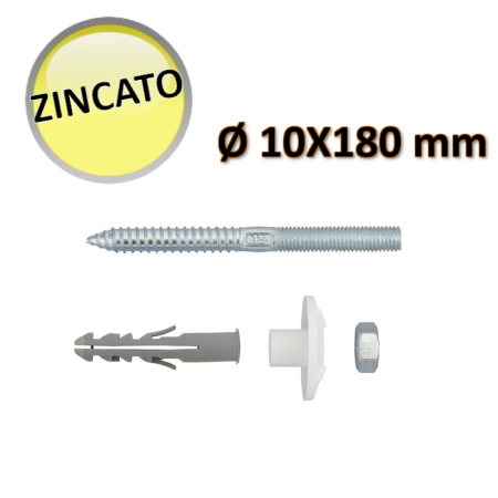 Coppia Tasselli viti zincate M10 x 180 fissa fissaggio lavabo - Oter