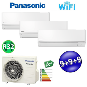 Climatizzatore trial split serie TZ super compatta R32 PANASONIC 9000+9000+9000 - con WiFi e NanoeX