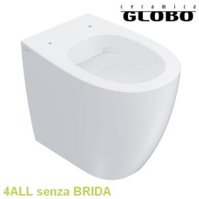 Wc a terra filo parete SENZA BRIDA 4ALL 54.36 - Ceramica Globo - sedile escluso