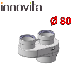 INNOVITA - Sdoppiatore aria / fumi Ø 80 in PPH per caldaia condensazione - con ispezioni