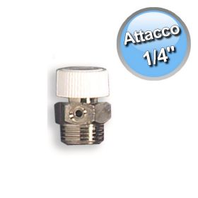 Valvolina di sfiato sfogo aria per calorifero radiatore con volantino in plastica 1/4