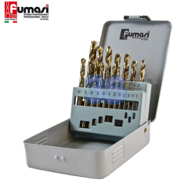 Serie set 19 punte elicoidali al cobalto per ferro serie corta - trapano