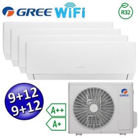 Climatizzatore inverter PULAR quadri split Wi-Fi 9+9+12+12 Btu GREE R32 classe A++/A+
