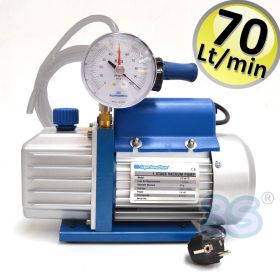Pompa del vuoto 70 lt/min con vacuometro e rubinetto