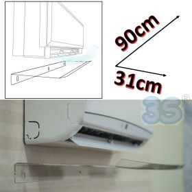 Deflettore aria trasparente per climatizzatore split 90x31x5 (cm)