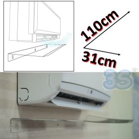 Deflettore aria trasparente per climatizzatore split 110x31x5 (cm)