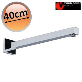 Braccio doccia sottile quadro in ottone lunghezza 40 cm - Vanità Docce