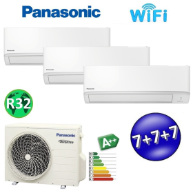 Climatizzatore trial split serie TZ super compatta R32 PANASONIC 7000+7000+7000 - con WiFi e NanoeX