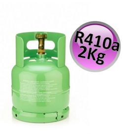 Bombola con rubinetto ricaricabile gas R410A - 2 Kg netti - refrigerante climatizzazione
