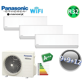 Climatizzatore trial split ETHEREA R32 Panasonic 9000+9000+12000 btu A+++ WIFI NanoeX