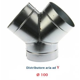 Raccordo a Y diam.100 mm.Distributore per Aria Calda, Fredda e Ventilazione