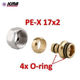 ICMA 101 raccordo eurocono collettore per tubo PE-XA Ø 17x2 mm con 4 O-ring
