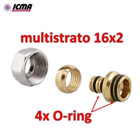 ICMA 101 raccordo eurocono collettore per tubo multistrato Ø 16x2 mm con 4 O-ring