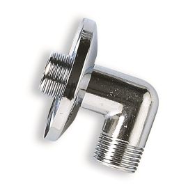 Curvetta cromata per doccia con rosetta 1/2'' maschio maschio