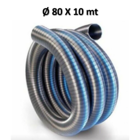 Tubo flessibile in acciaio Ø 80 mm lunghezza 10 mt - canna fumaria parete interna liscia