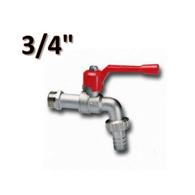 Rubinetto a sfera portagomma da 3/4'' leva rossa