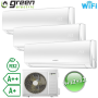 Climatizzatore trial split 9000+12000+12000 Btu R32 A++/A+ Green Electric EVO - WiFi integrato