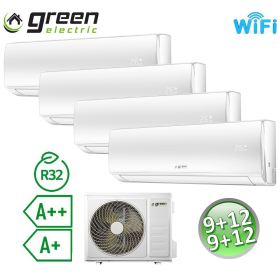 Climatizzatore quadri split 9000+9000+12000+12000 Btu R32 A++/A+ Green Electric EVO WiFi