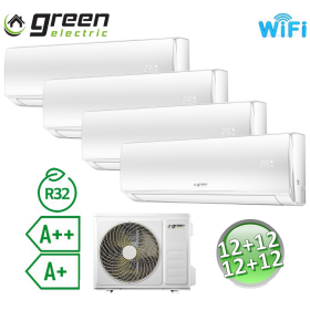 Climatizzatore quadri split 12000+12000+12000+12000 Btu R32 A++/A+ Green Electric EVO WiFi