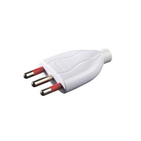 Spina mobile domestica Emilia dritta 250V 2P+T 16A colore bianco