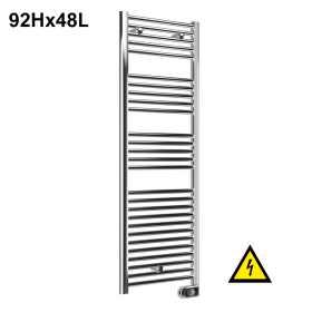 Scaldasalviette CORTINA elettrico CROMATO cm 92x48 con termostato digitale programmabile