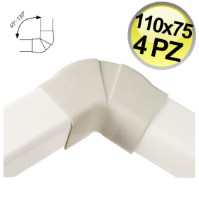 Curva piana regolabile per canalina 110x75mm - scatola completa 4 PZ