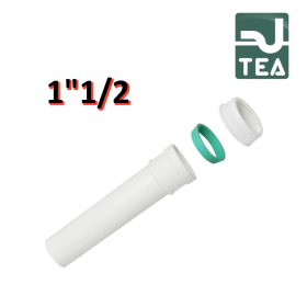 Prolunga per sifone scarico in polipropilene bianco ghiera e guarnizione Ø 1''1/2