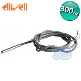 Sonda STAGNA IP68 - 300 cm NTC con tubo in acciaio per regolatori Eliwel