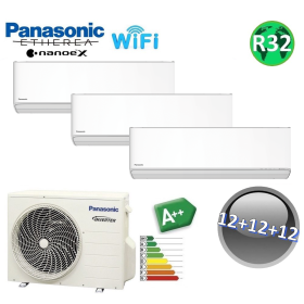 Climatizzatore trial split ETHEREA R32 Panasonic serie ZKE - 12000+12000+12000 btu A++ WIFI NanoeX