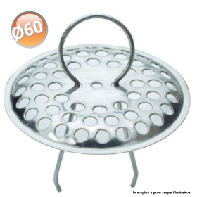 Griglia ferma detriti e capelli, in acciaio inox Ø ext. 60 mm - scarico lavello , lavabo