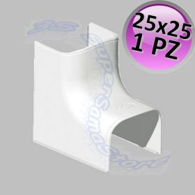 Raccordo angolo interno per canalina 25x25 mm - 1 PZ