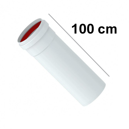 Tubo alluminio estruso lineare cm 100 bianco Ø 80mm per caldaie