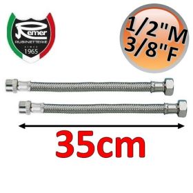 Coppia tubi flessibili acqua FLEXITALY 35cm - 1/2 maschio 3/8 femmina