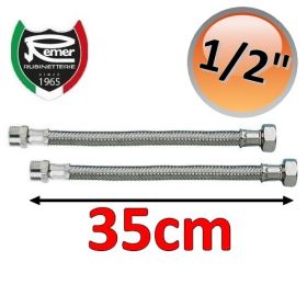 Coppia tubi flessibili acqua FLEXITALY 35cm - 1/2 maschio femmina