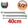 Coppia tubi flessibili acqua FLEXITALY 40cm - 1/2 maschio femmina