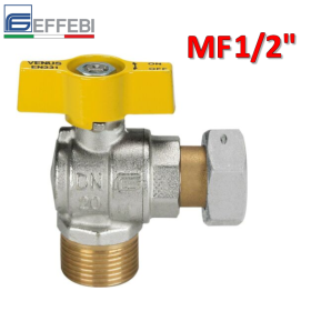 Valvola a sfera a squadra per gas VENUS maschio 1/2'' con girello Femmina 1/2''