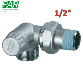 1117 - Detentore 1/2'' ad angolo doppia squadra DX attacco rame - FAR